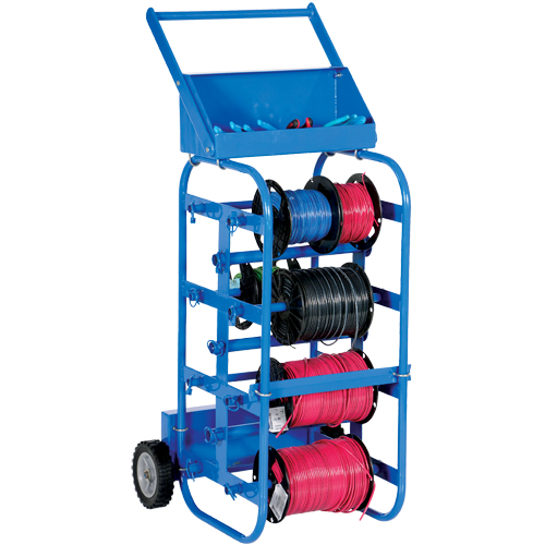 Chariot portatif pour mat&eacute;riaux bobin&eacute;s, Acier, 11 Montants, 19-1/2" la x 43-1/4" h x 17-1/2" p, Capacit&eacute; de 150 lb Meunier Outillage Industriel