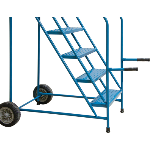 Trailer Access Rolling Ladder with Rails, 4 Steps, 22" Step Width, 37" Platform Height, Steel Meunier Outillage Industriel