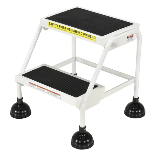 &eacute;chelles Stop-Step, 2 marches, Largeur de la marche 16", Hauteur de la plateforme 18-9/16", Acier Meunier Outillage Industriel