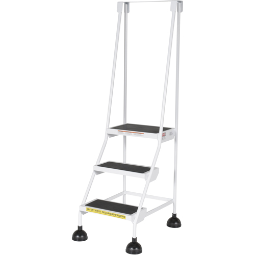 &eacute;chelles Stop-Step, 3 marches, Largeur de la marche 16", Hauteur de la plateforme 28-11/16", Acier Meunier Outillage Industriel