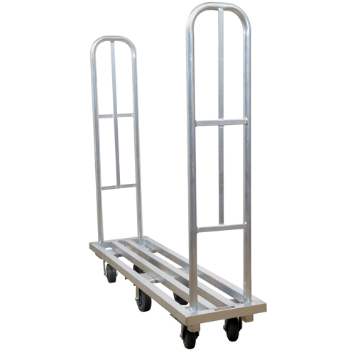 Aluminum U-Boat Platform Truck, 16" W x 63" L, 1322 lbs. Cap., Polyurethane Wheels Meunier Outillage Industriel