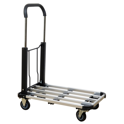 Folding Handle Platform Truck, Aluminum, 300 lbs., 28" L x 16" W, 37.75" High Meunier Outillage Industriel