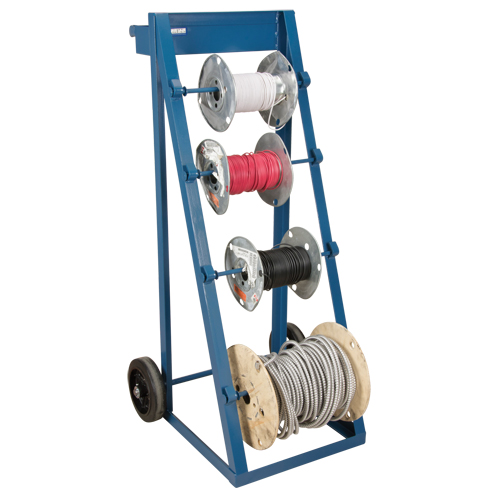 Chariot portatif pour mat&eacute;riaux bobin&eacute;s, Acier, 4 Montants, 24-1/2" la x 49" h x 23" p, Capacit&eacute; de 400 lb Meunier Outillage Industriel
