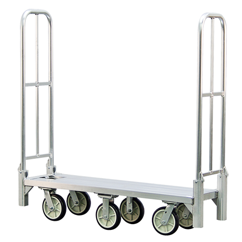 Chariot de livraison en vrac pliant en aluminium U-Boat, 18" la x 61" lo, 1200 lb cap, Roues Polyur&eacute;thane Meunier Outillage Industriel