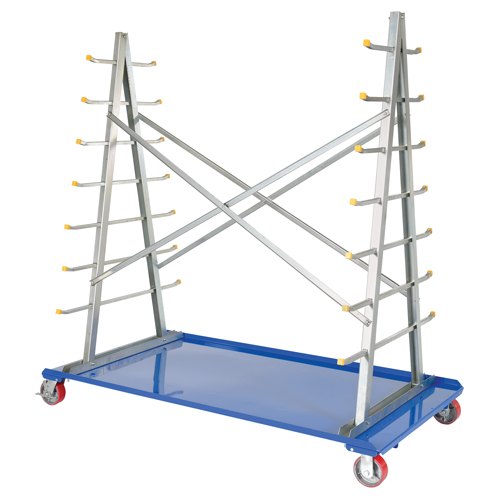 Chariot &agrave; cadre en A pour barres et tuyaux, Acier, 36-3/4" la x 73-3/4" p x 72-1/2" h, Capacit&eacute; de 2000 lb Meunier Outillage Industriel