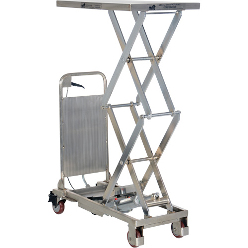 Manual Hydraulic Scissor Lift Table, 27-1/2" L x 17-3/4" W, Partial Stainless Steel, 220 lbs. Capacity Meunier Outillage Industriel