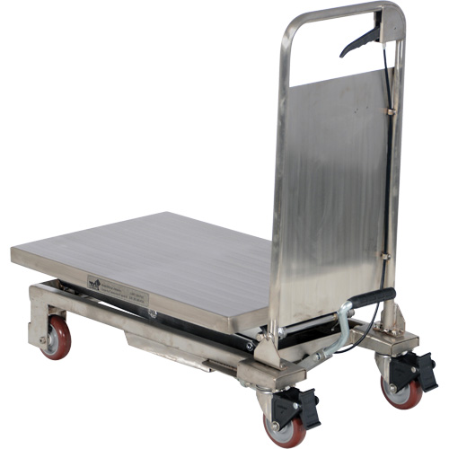 Manual Hydraulic Scissor Lift Table, 27-1/2" L x 17-3/4" W, Partial Stainless Steel, 220 lbs. Capacity Meunier Outillage Industriel
