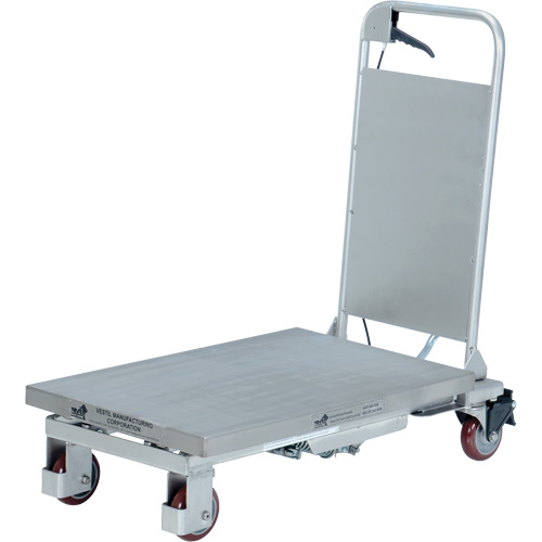 Manual Hydraulic Scissor Lift Table, 27-1/2" L x 17-5/8" W, Partial Stainless Steel, 400 lbs. Capacity Meunier Outillage Industriel