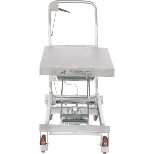 Manual Hydraulic Scissor Lift Table, 35-1/2" L x 20" W, Partial Stainless Steel, 800 lbs. Capacity Meunier Outillage Industriel