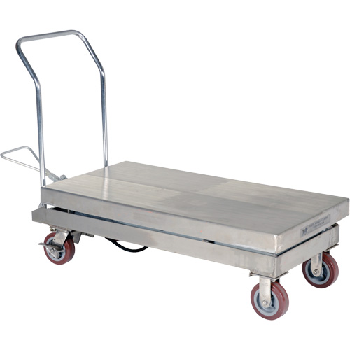 Manual Hydraulic Scissor Lift Table, 47" L x 24" W, Partial Stainless Steel, 2000 lbs. Capacity Meunier Outillage Industriel