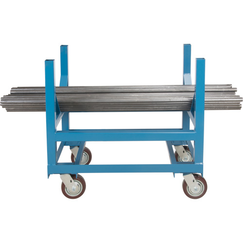Chariot &agrave; berceaux pour tuyaux et barres, 24" lo x 24" la x 34" h, Capacit&eacute; de 2500 lb, Roue Polyur&eacute;thane Meunier Outillage Industriel