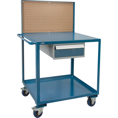 Mobile Service Cart, 2 Tiers, 24" W x 57" H x 40" D, 1200 lbs. Capacity Meunier Outillage Industriel