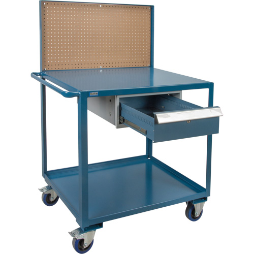 Mobile Service Cart, 2 Tiers, 24" W x 57" H x 40" D, 1200 lbs. Capacity Meunier Outillage Industriel