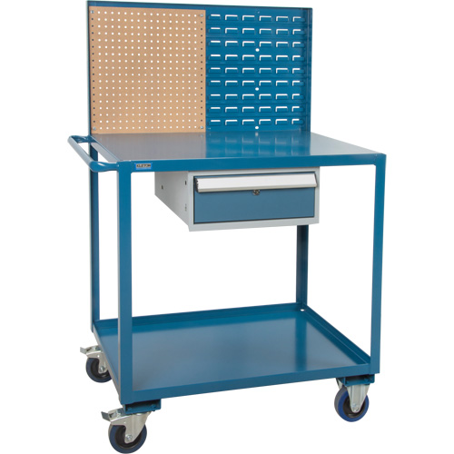 Mobile Service Cart, 2 Tiers, 24" W x 57" H x 40" D, 1200 lbs. Capacity Meunier Outillage Industriel