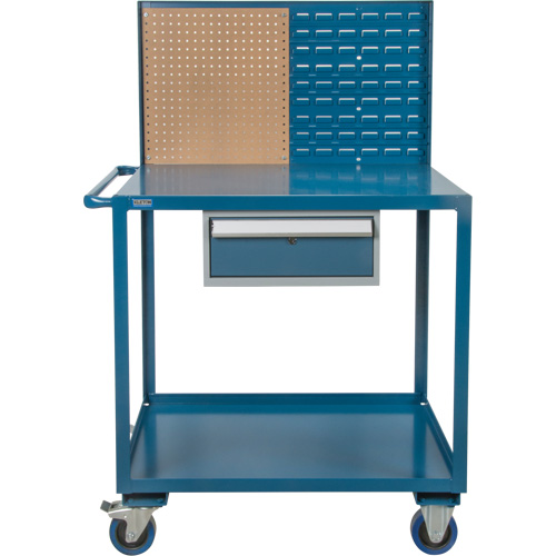 Mobile Service Cart, 2 Tiers, 24" W x 57" H x 40" D, 1200 lbs. Capacity Meunier Outillage Industriel