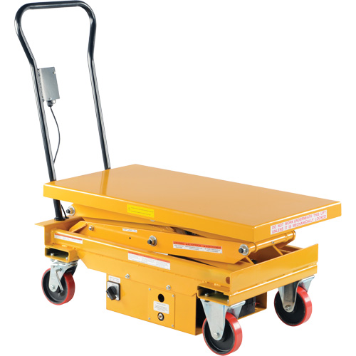 DC Powered Hydraulic Scissor Lift Elevating Cart, Steel, 39-3/4" L x 20-1/2" W, 1000 lbs. Capacity Meunier Outillage Industriel