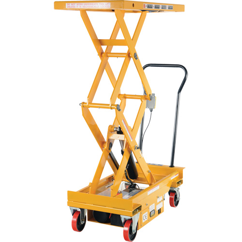 DC Powered Hydraulic Scissor Lift Elevating Cart, Steel, 39-3/4" L x 20-1/2" W, 1000 lbs. Capacity Meunier Outillage Industriel