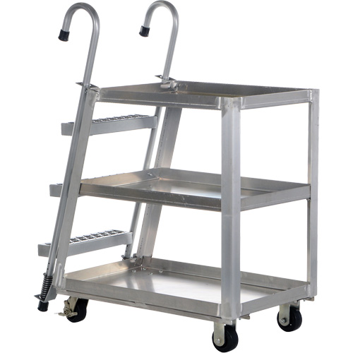 Chariot de pr&eacute;l&egrave;vement de stock, Aluminium, 21-7/8" la x 40" p, 3 tablettes, Capacit&eacute; 660 lb Meunier Outillage Industriel
