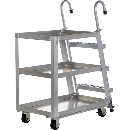 Chariot de pr&eacute;l&egrave;vement de stock, Aluminium, 21-7/8" la x 40" p, 3 tablettes, Capacit&eacute; 660 lb Meunier Outillage Industriel