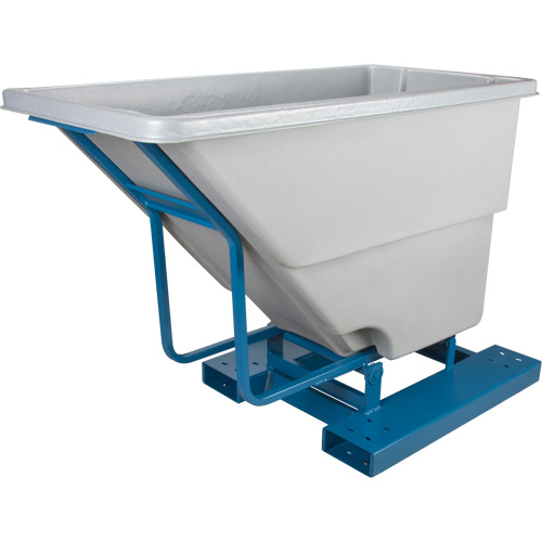 Self-Dumping Hopper, Polyethylene, 5/8 cu.yd., Grey Meunier Outillage Industriel