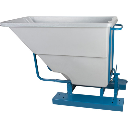 Self-Dumping Hopper, Polyethylene, 5/8 cu.yd., Grey Meunier Outillage Industriel