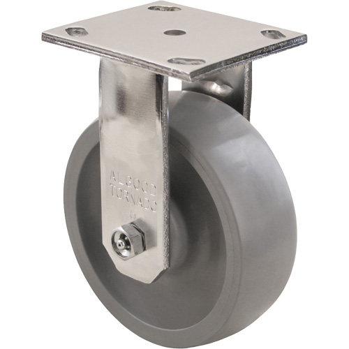 Roulette Max9, Fixe avec frein, 5" (127 mm), Gris-WOW Envirothane, 1000 lb (453,6 kg) Meunier Outillage Industriel