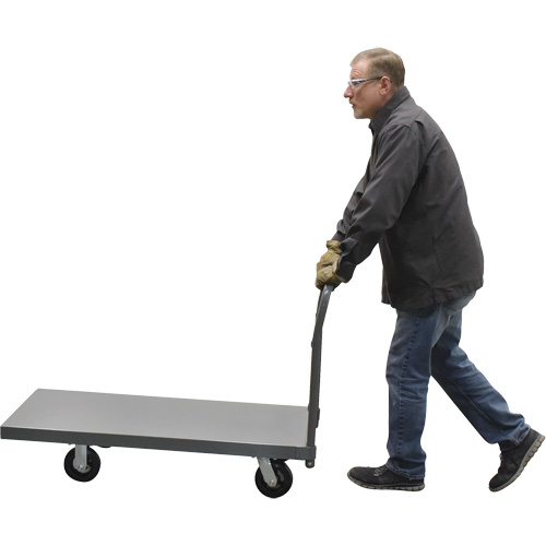 Platform Truck, 48" L x 24" W, 2000 lbs. Capacity, Rubber Casters Meunier Outillage Industriel