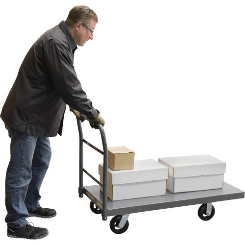 Platform Truck, 48" L x 24" W, 2000 lbs. Capacity, Rubber Casters Meunier Outillage Industriel