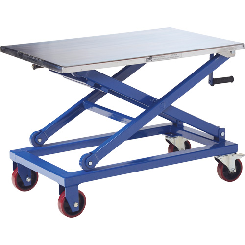 Manual Scissor Lift Table, 37" L x 23-1/2" W, Steel, 660 lbs. Capacity Meunier Outillage Industriel