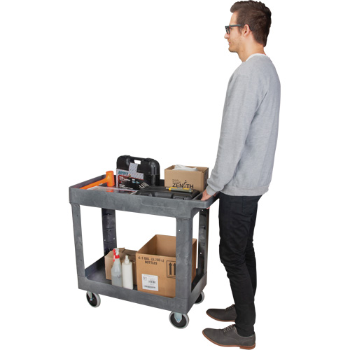 Chariot utilitaire pour l'entretien, 2 tiers, 16-1/2" x 32-1/2" x 34-1/2", Capacit&eacute; 550 lb Meunier Outillage Industriel