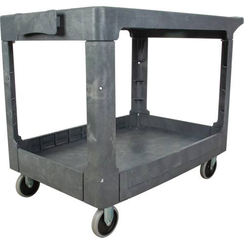 Chariot utilitaire pour l'entretien avec tablette plate, 2 tiers, 25-1/4" x 32-1/4" x 44", Capacit&eacute; 550 lb Meunier Outillage Industriel