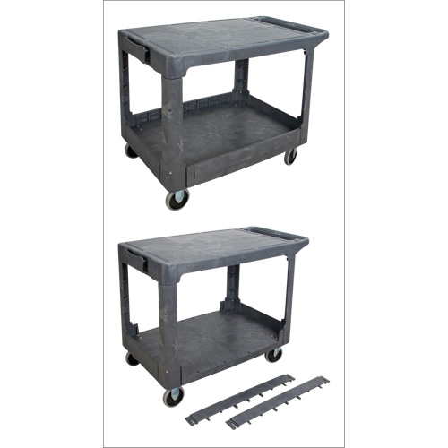 Chariot utilitaire pour l'entretien avec tablette plate, 2 tiers, 25-1/4" x 32-1/4" x 44", Capacit&eacute; 550 lb Meunier Outillage Industriel