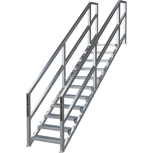 SmartStairs 11-16 Steps Modular Construction Stair System, 120" H Meunier Outillage Industriel