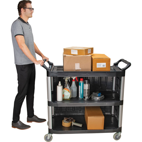 Utility Cart, 3 Tiers, 19-3/4" x 37-1/2" x 40-1/4", 250 lbs. Capacity Meunier Outillage Industriel