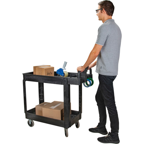 Chariot utilitaire, 2 tiers, 17-1/8" x 33-1/2" x 37-5/8", Capacit&eacute; 550 lb Meunier Outillage Industriel