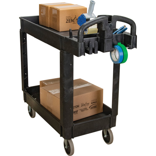 Chariot utilitaire, 2 tiers, 17-1/8" x 33-1/2" x 37-5/8", Capacit&eacute; 550 lb Meunier Outillage Industriel