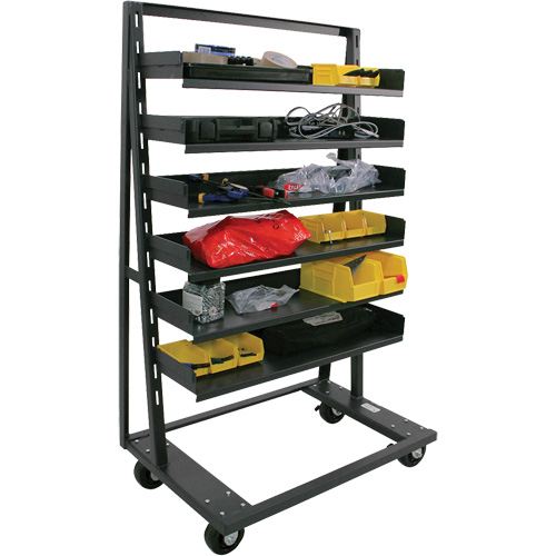 Single-Sided Heavy Duty A-Frame Cart with 6 Trays, 38" x 25" x 63", 2500 lbs. Capacity Meunier Outillage Industriel