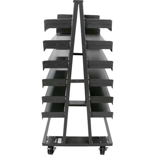 Chariot &agrave; cadre en A robuste &agrave; deux c&ocirc;t&eacute;s avec 12 plateaux, 38" x 30" x 63", Capacit&eacute; 2500 lb Meunier Outillage Industriel