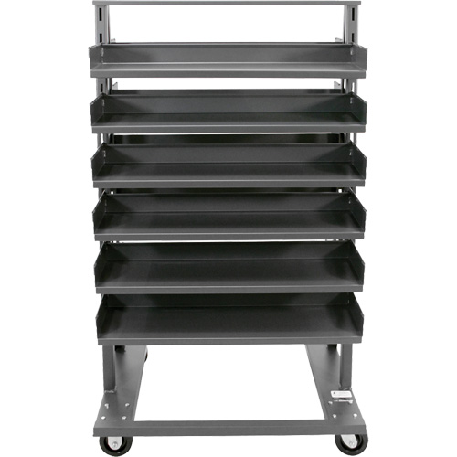 Chariot &agrave; cadre en A robuste &agrave; deux c&ocirc;t&eacute;s avec 12 plateaux, 38" x 30" x 63", Capacit&eacute; 2500 lb Meunier Outillage Industriel