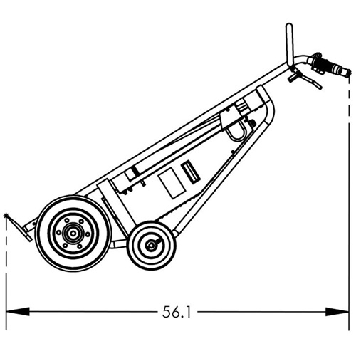 Powered Drum Hand Truck with Pneumatic Wheels Meunier Outillage Industriel