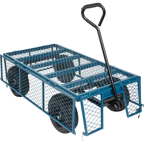 Wagon with Drop Sides, 24" W x 48" L, 800 lbs. Capacity Meunier Outillage Industriel