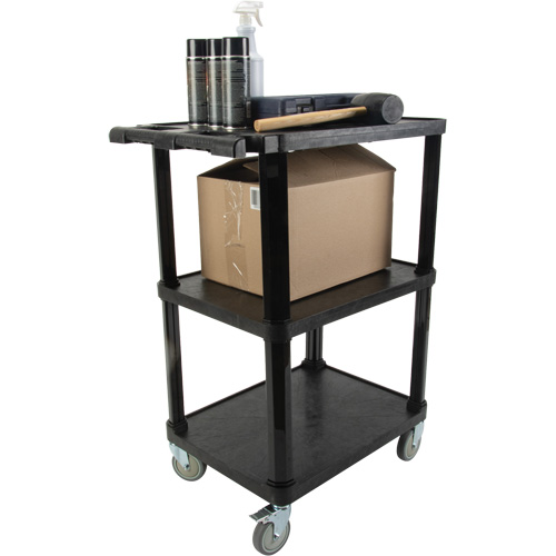 Chariot utilitaire avec tablette plate, 3 tiers, 18-1/8" x 37-3/8" x 27-3/4", Capacit&eacute; 330 lb Meunier Outillage Industriel