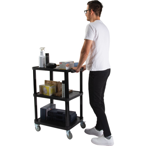 Chariot utilitaire avec tablette plate, 3 tiers, 18-1/8" x 37-3/8" x 27-3/4", Capacit&eacute; 330 lb Meunier Outillage Industriel