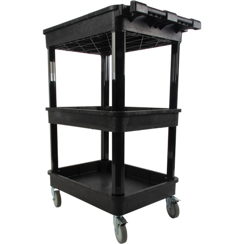 Chariot utilitaire avec tablette &agrave; bordure profonde, 3 tiers, 19" x 39-1/2" x 28-1/4", Capacit&eacute; 330 lb Meunier Outillage Industriel