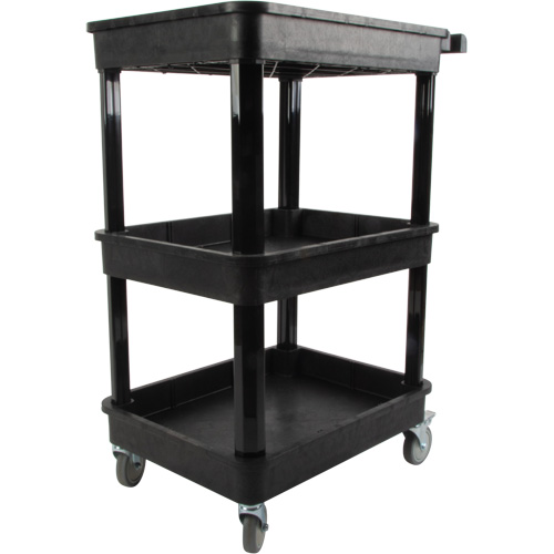 Chariot utilitaire avec tablette &agrave; bordure profonde, 3 tiers, 19" x 39-1/2" x 28-1/4", Capacit&eacute; 330 lb Meunier Outillage Industriel