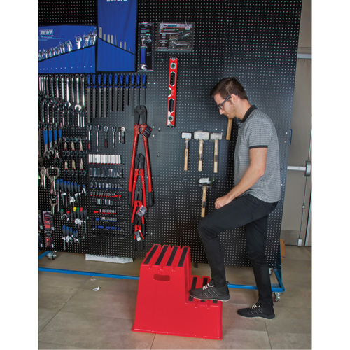 Escabeau industriel, 2 marches, 26" x 22-7/16" x Hauteur 19-11/16" Meunier Outillage Industriel