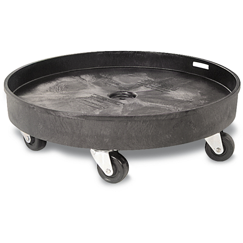 Waste Container Dolly, Polyethylene, Black Meunier Outillage Industriel