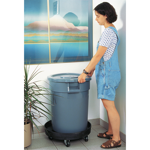 Waste Container Dolly, Polyethylene, Black Meunier Outillage Industriel