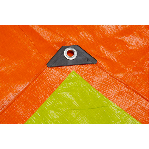 B&acirc;che tiss&eacute;e robuste haute visibilit&eacute;, Poly&eacute;thyl&egrave;ne, Vert/Orange, 16' x 20' x 12 mils Meunier Outillage Industriel