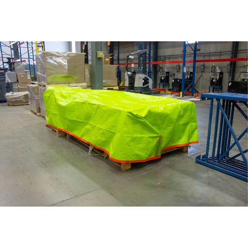 B&acirc;che tiss&eacute;e robuste haute visibilit&eacute;, Poly&eacute;thyl&egrave;ne, Vert/Orange, 16' x 20' x 12 mils Meunier Outillage Industriel